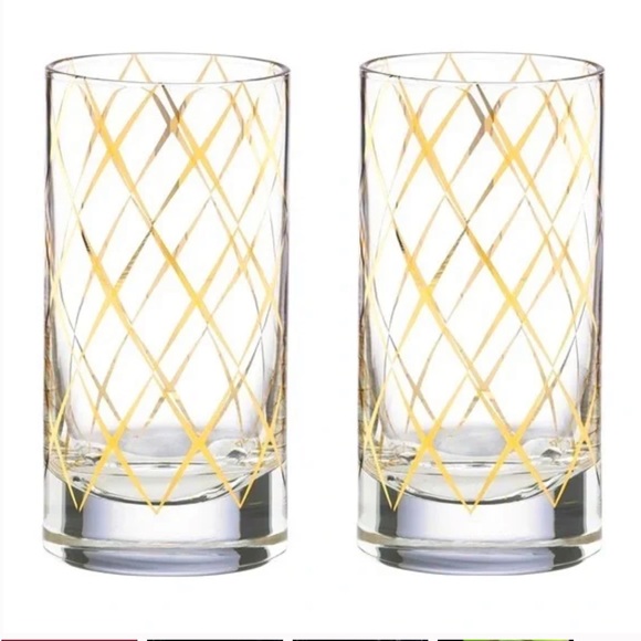 kate spade Other - Kate Spade New York Lenox Gold Trellis 2-piece Highball Glass Set